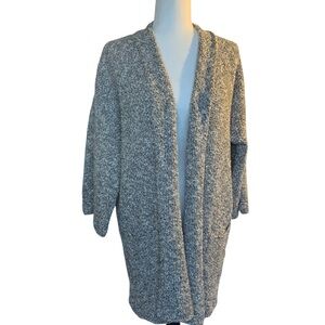 Massimo Dutti Coatigan 3/4 Cardigan & Sleeve Long Sweater Duster Salt Pepper M/L